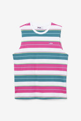 Men Tops | FILA Sandu Sleeveless Tee 100 WHITE / FUCHSIA PURPLE / BAYOU