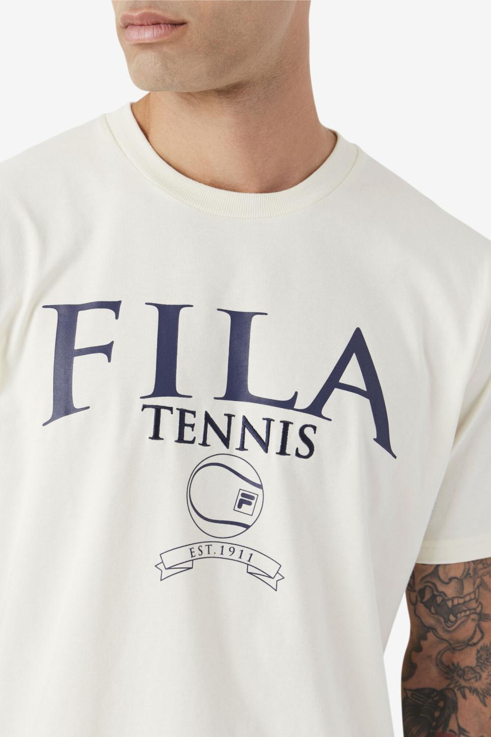Men Tops | FILA Saran Tee 281 GARDENIA / FILA NAVY