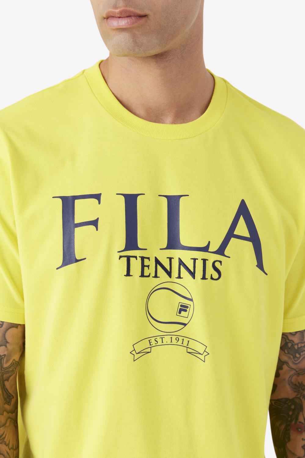Men Tops | FILA Saran Tee 732 BLAZING YELLOW / FILA NAVY