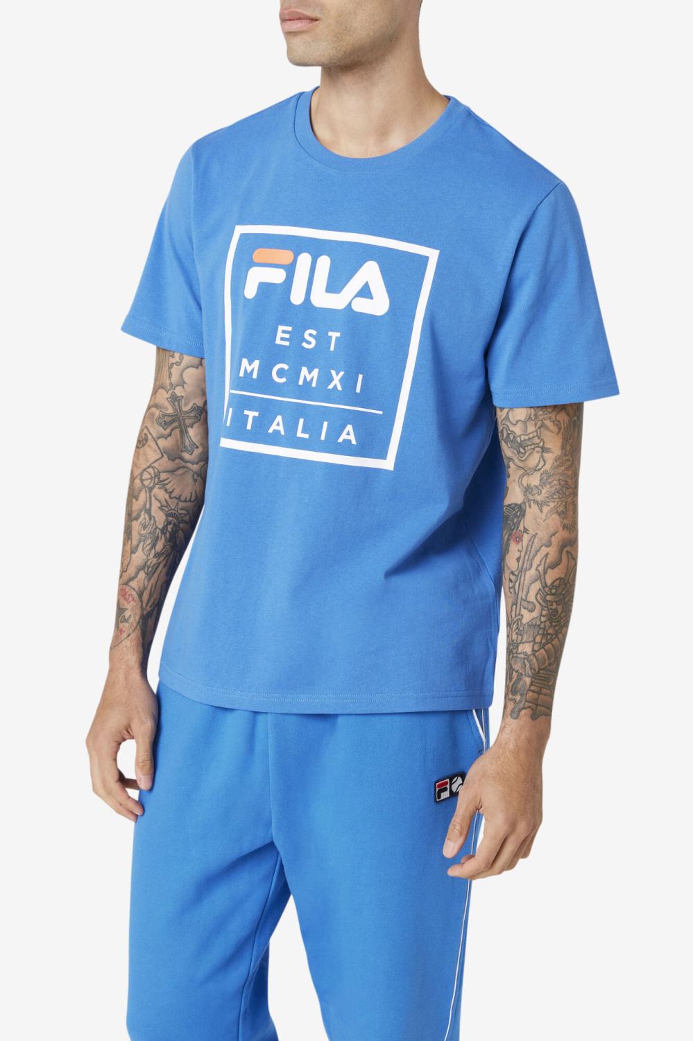 Men Tops | FILA Tenez Tee 480 STRONG BLUE