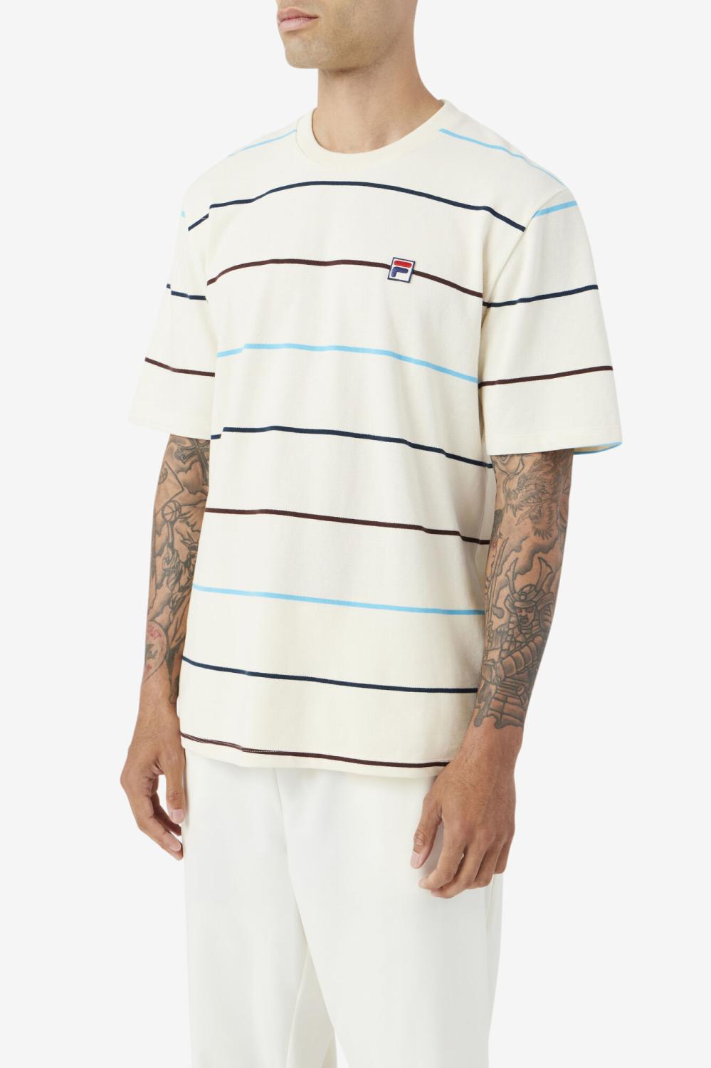 Men Tops | FILA Thiago Crew 806 EGRET / DARK TEAL / BROWN STONE