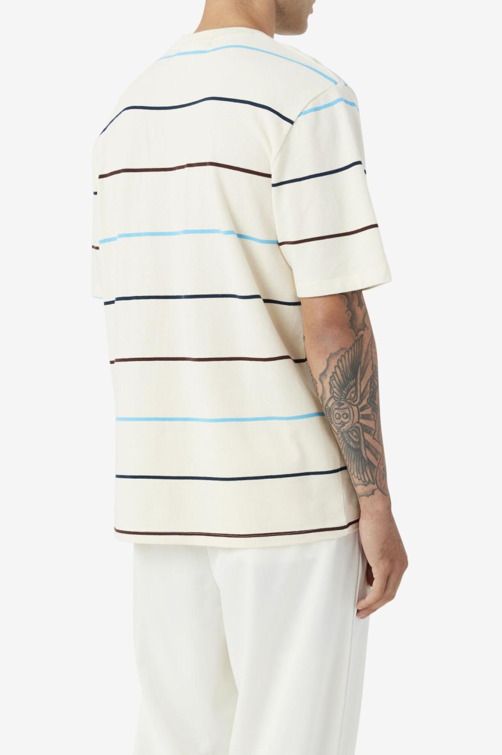 Men Tops | FILA Thiago Crew 806 EGRET / DARK TEAL / BROWN STONE