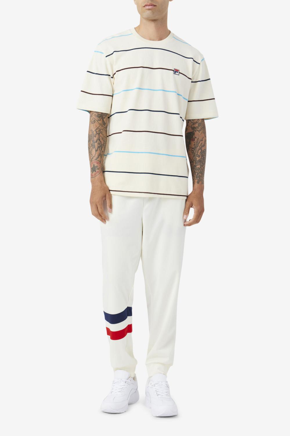 Men Tops | FILA Thiago Crew 806 EGRET / DARK TEAL / BROWN STONE