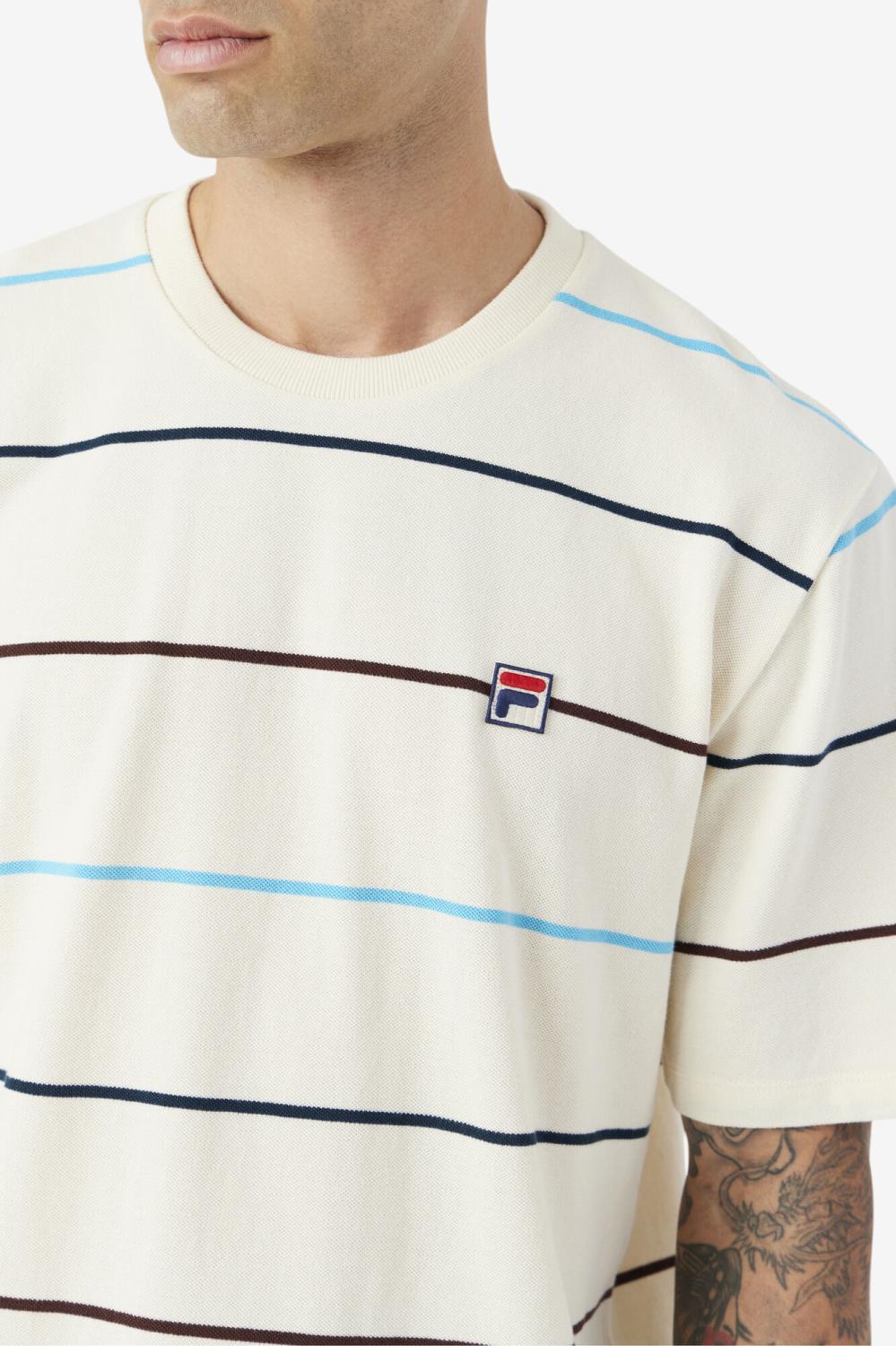 Men Tops | FILA Thiago Crew 806 EGRET / DARK TEAL / BROWN STONE