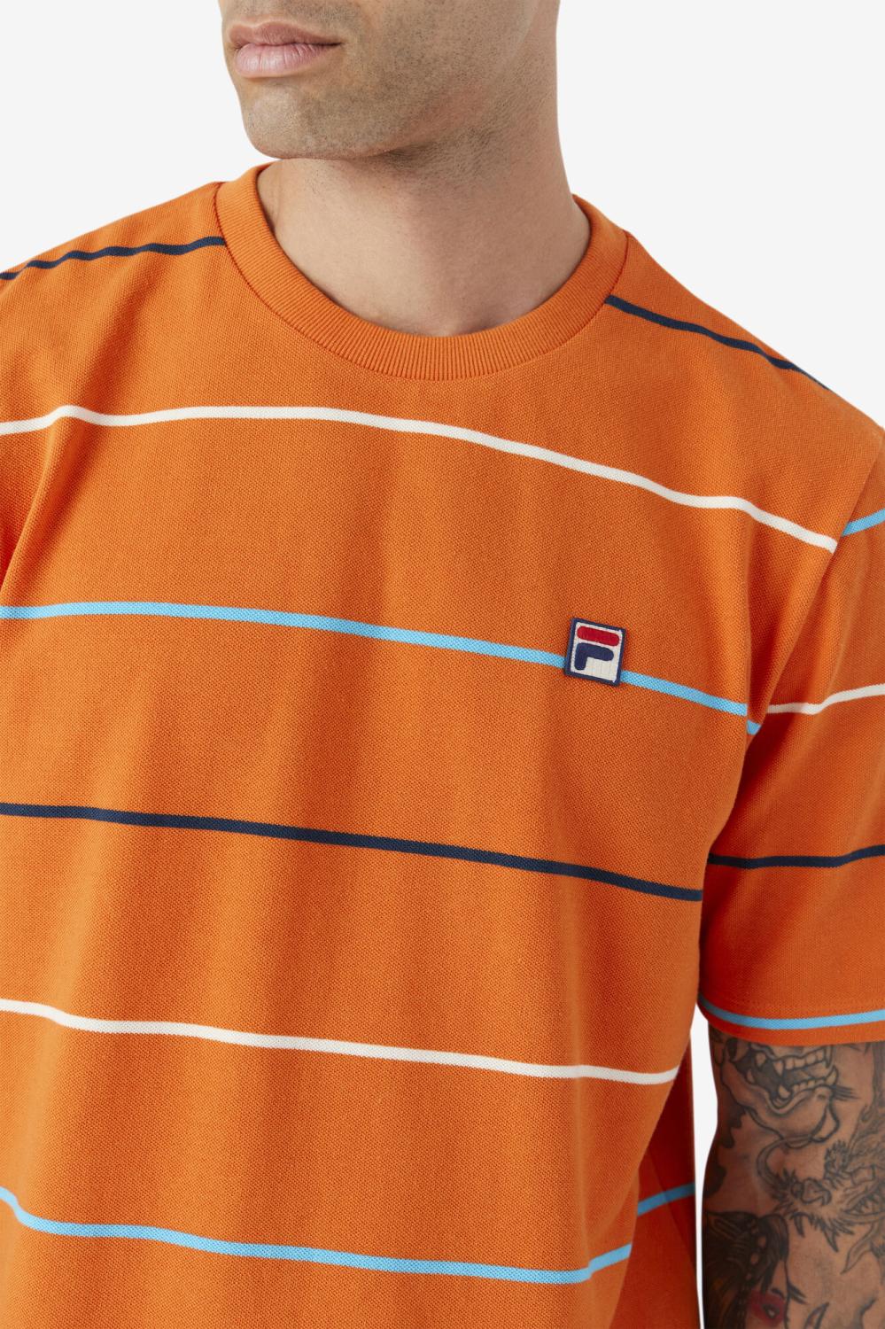 Men Tops | FILA Thiago Crew 810 MANDARIN ORANGE / DARK TEAL / EGRET