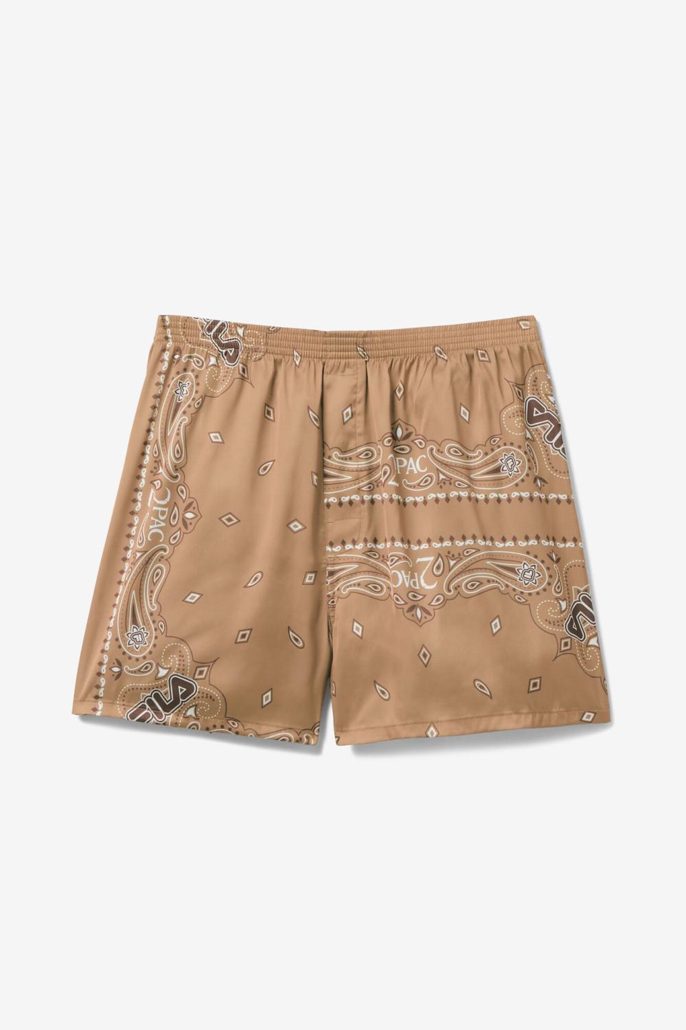 Men/Women Socks &amp; Accessories | FILA 2Pac Bandana Print Boxer 227 TOBACCO BROWN / WHITE