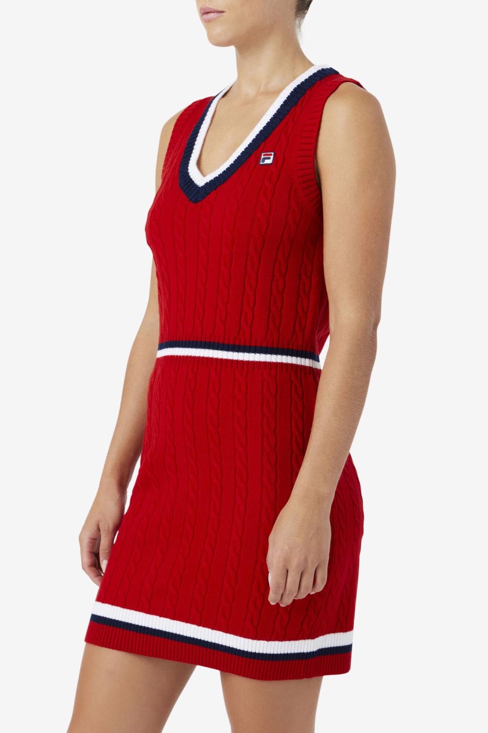 Women Dresses &amp; Rompers | FILA Darian Sweater Knit Dress 640 FILA RED