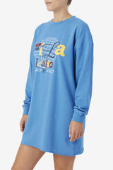 Women Dresses &amp; Rompers | FILA Mazik T-Shirt Dress 925 VALLARTA BLUE / WHITE