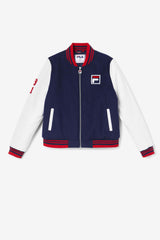 Women Jackets &amp; Outerwear | FILA Dixon Varsity Jacket 410 FILA NAVY / WHITE / FILA RED