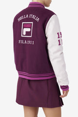 Women Jackets &amp; Outerwear | FILA Dixon Varsity Jacket 894 GRAPE WINE / POTPOURRI / BATON ROUGE