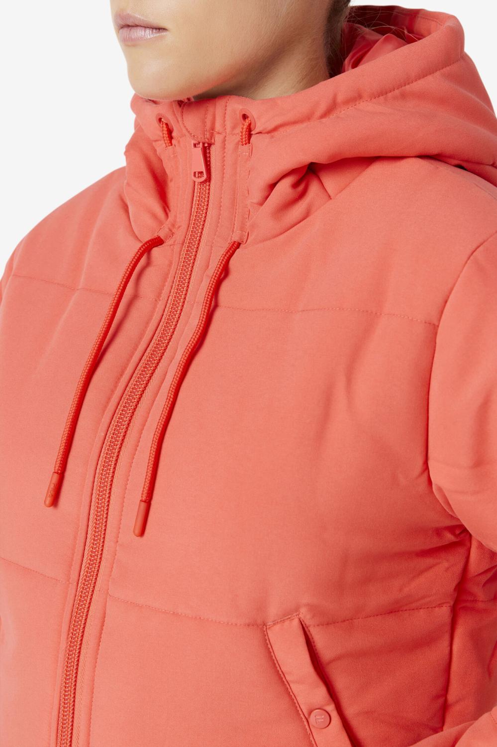Women Jackets &amp; Outerwear | FILA Eden Puffer Jacket 954 CAYENNE / PICKLED BEET