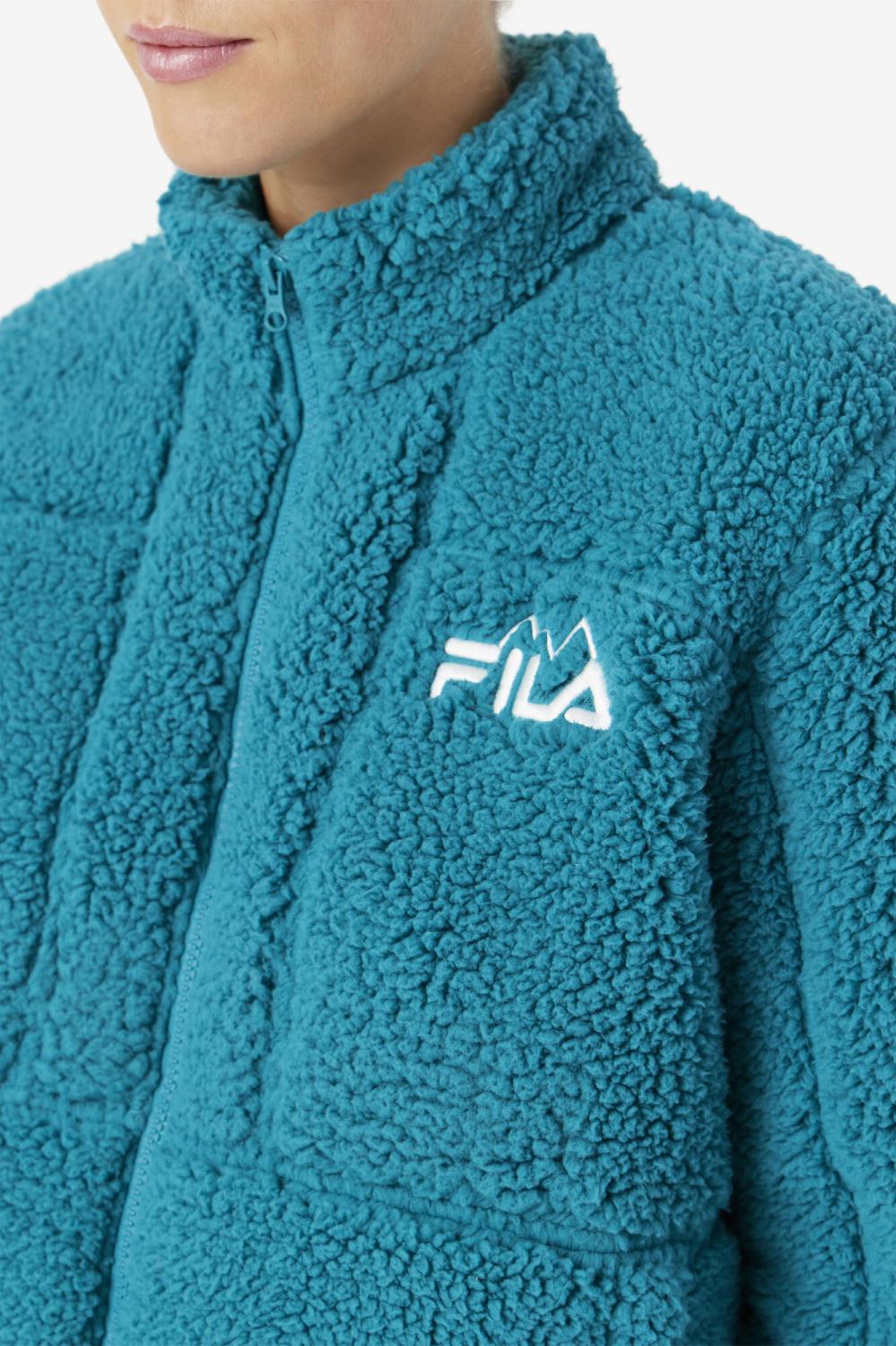 Women Jackets &amp; Outerwear | FILA Freyja Sherpa Jacket 328 DEEP LAKE