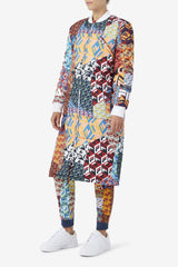 Women Jackets &amp; Outerwear | FILA Joanna Allover Print Coat 933 MOONLIT OCEAN / RADIAN YELLOW / WHITE PRINT