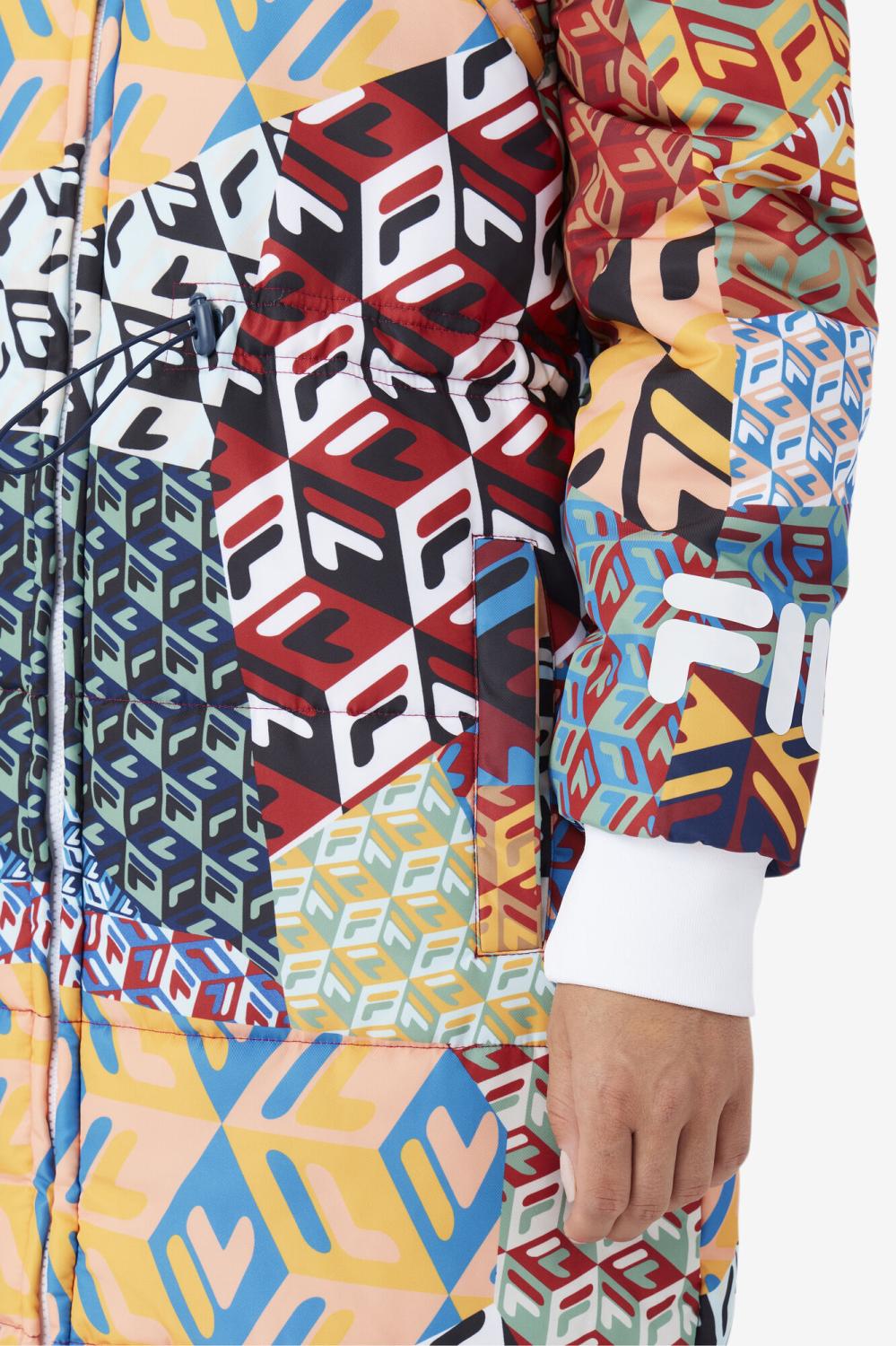 Women Jackets &amp; Outerwear | FILA Joanna Allover Print Coat 933 MOONLIT OCEAN / RADIAN YELLOW / WHITE PRINT