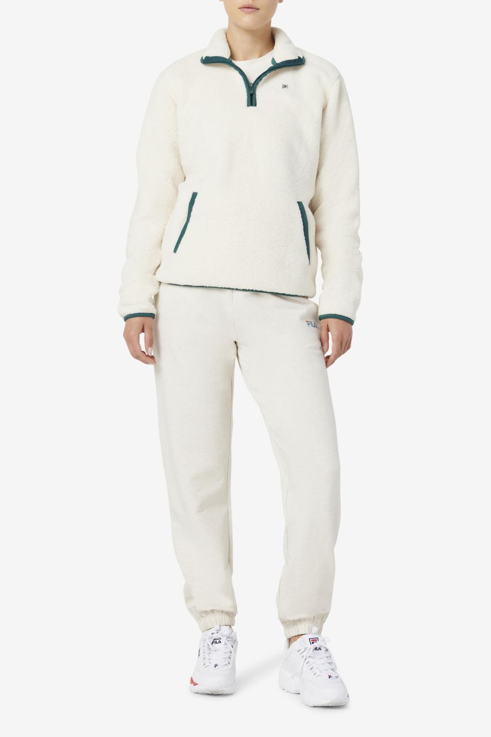 Women Jackets &amp; Outerwear | FILA Kyomi Quarter Zip Pullover 300 TOFU / FOREST BIOME