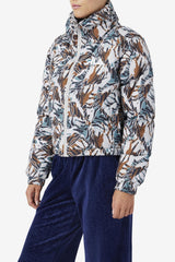 Women Jackets &amp; Outerwear | FILA Loretta Snap Off Sleeve Cropped Puffer Jacket 047 GIRAFFE PRINT