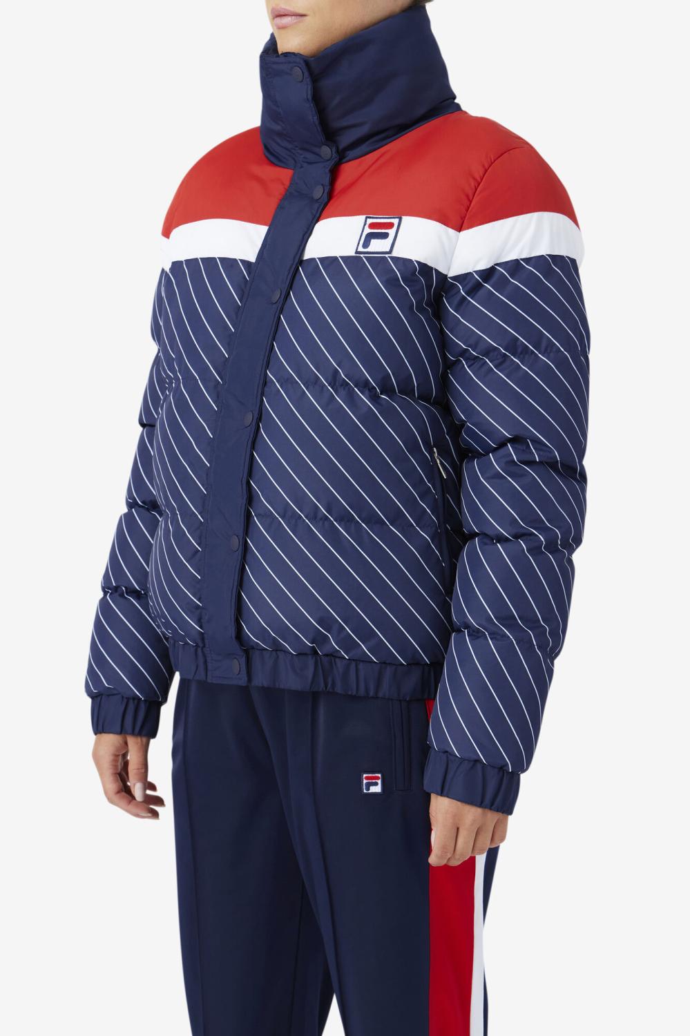 Women Jackets &amp; Outerwear | FILA Lottie Puffer Jacket 410 FILA NAVY / WHITE / FILA RED