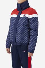 Women Jackets &amp; Outerwear | FILA Lottie Puffer Jacket 410 FILA NAVY / WHITE / FILA RED
