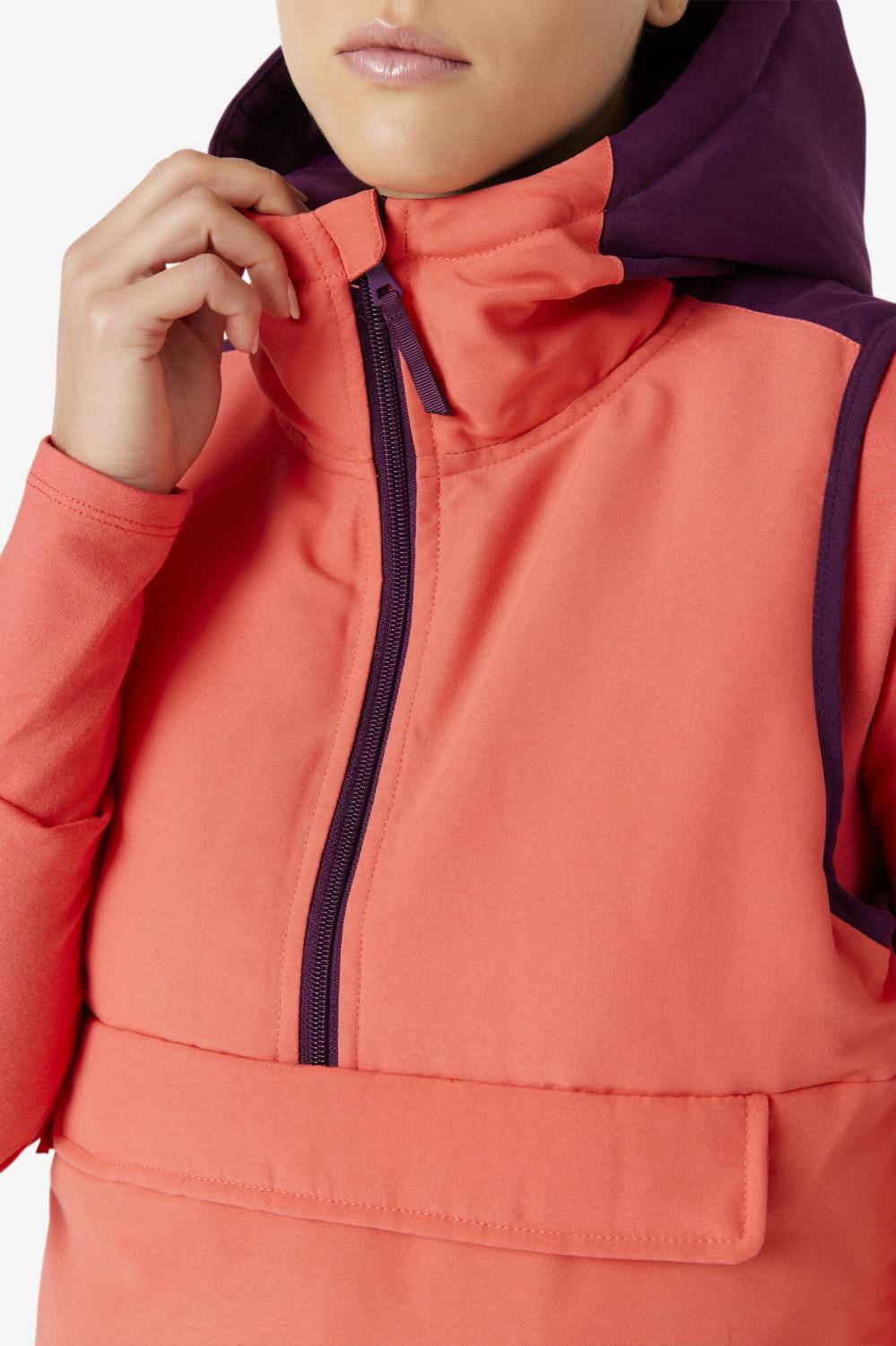 Women Jackets &amp; Outerwear | FILA Nevaeh Half Zip Vest 954 CAYENNE / PICKLED BEET