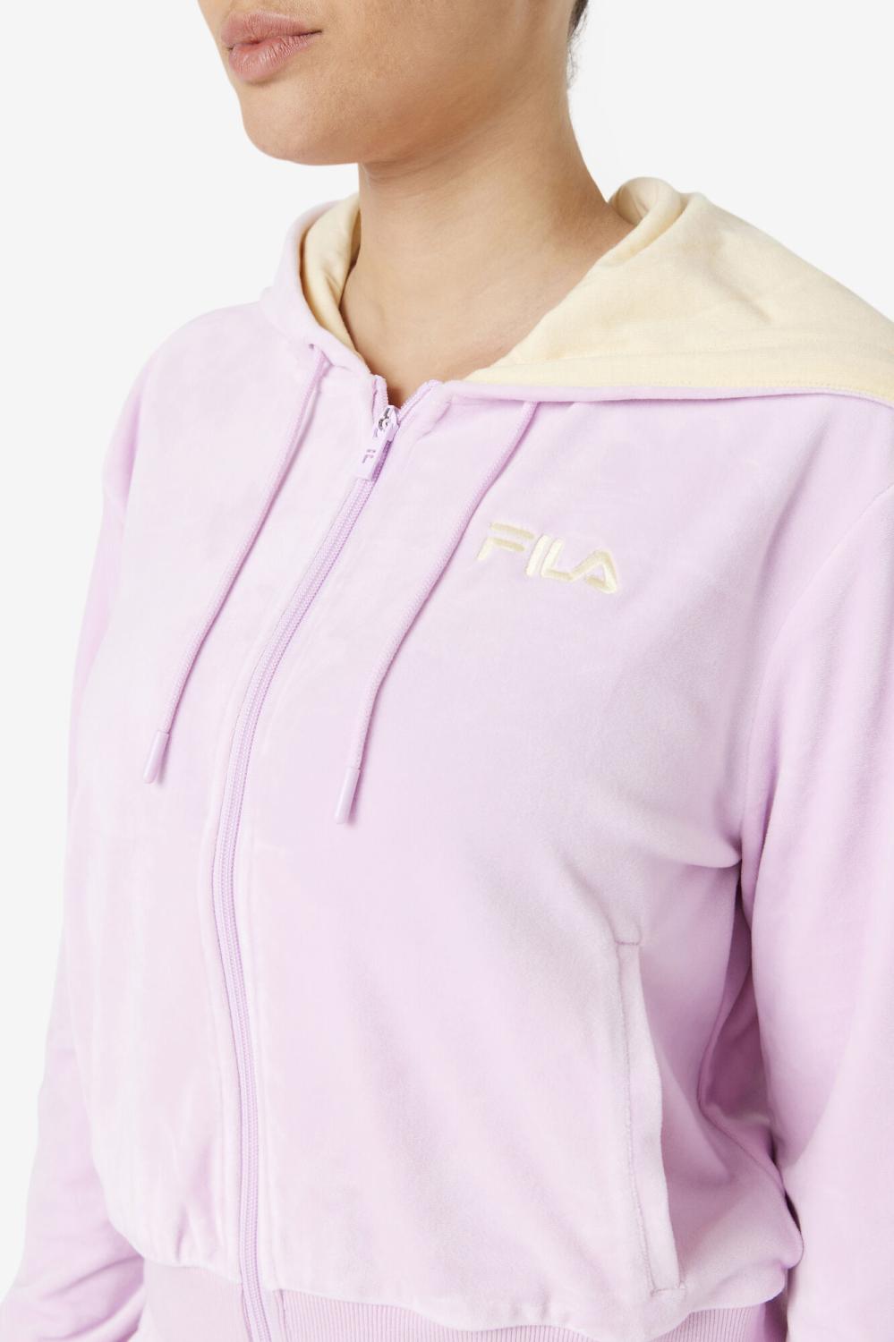 Women Jackets &amp; Outerwear | FILA Zura Velour Jacket 534 WINSOM ORCHID
