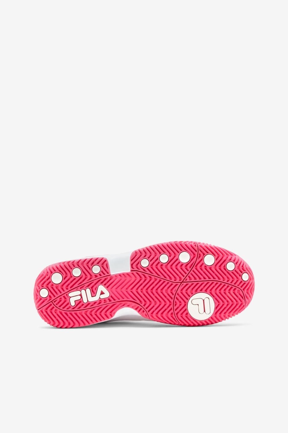 Women Pickleball | FILA Women's Double Bounce 156 WHITE / PINK GLOW / METALLIC SILVER