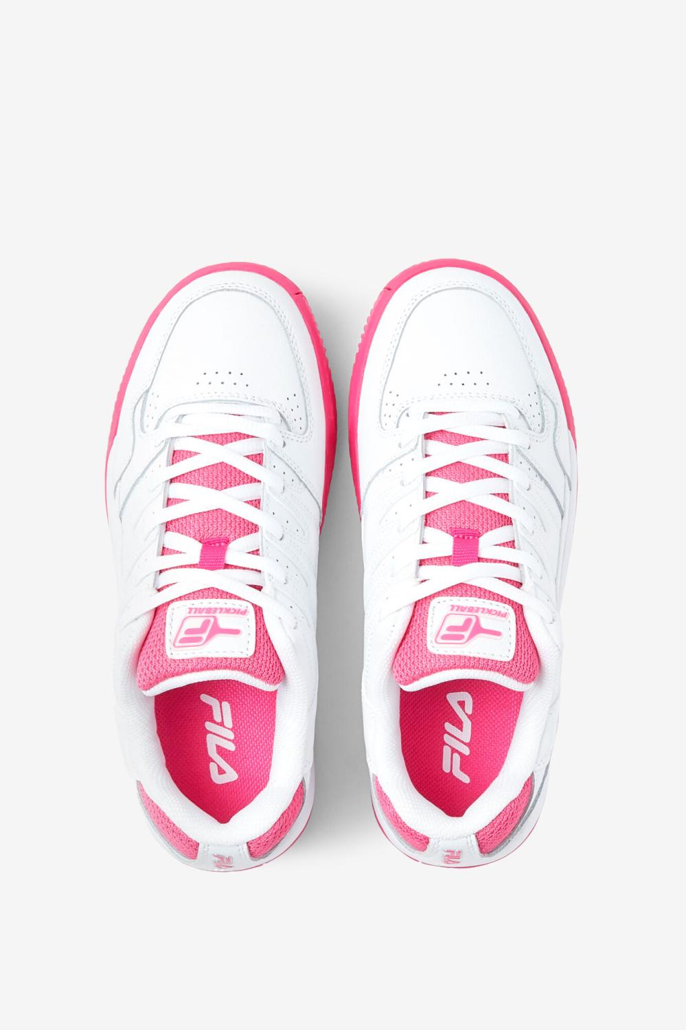 Women Pickleball | FILA Women's Double Bounce 156 WHITE / PINK GLOW / METALLIC SILVER