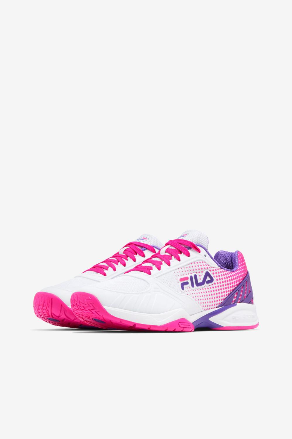 Women Pickleball | FILA Women's Volley Zone 149 WHITE / PINK GLO / ELECTRIC PURPLE