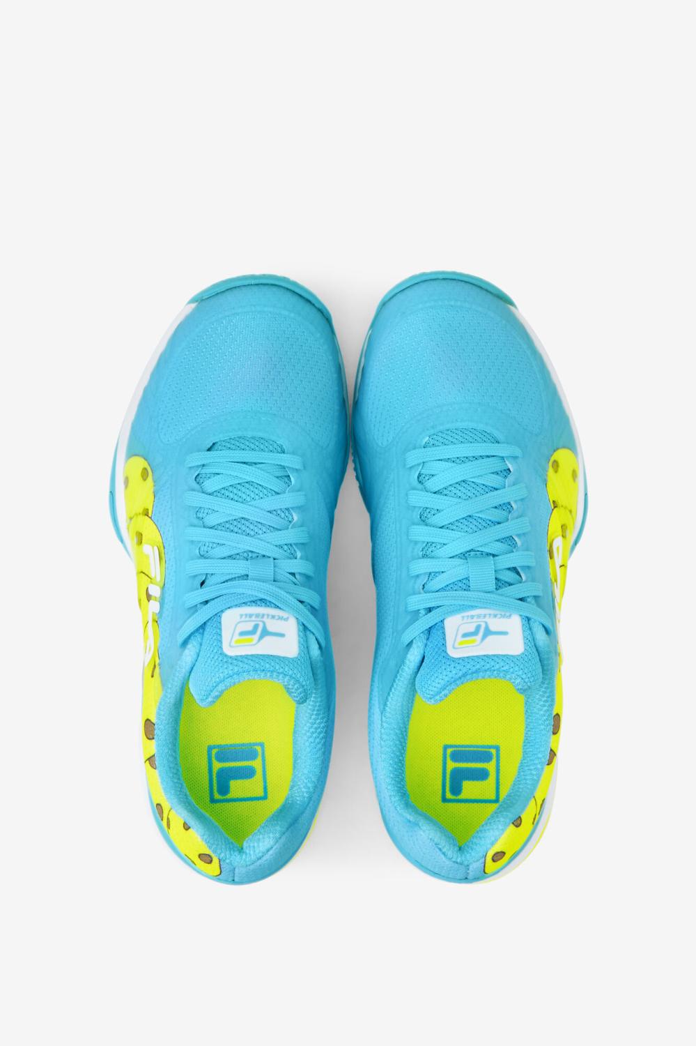 Women Pickleball | FILA Women's Volley Zone 425 BLUEFISH / WHITE / SAFETY YELLOW