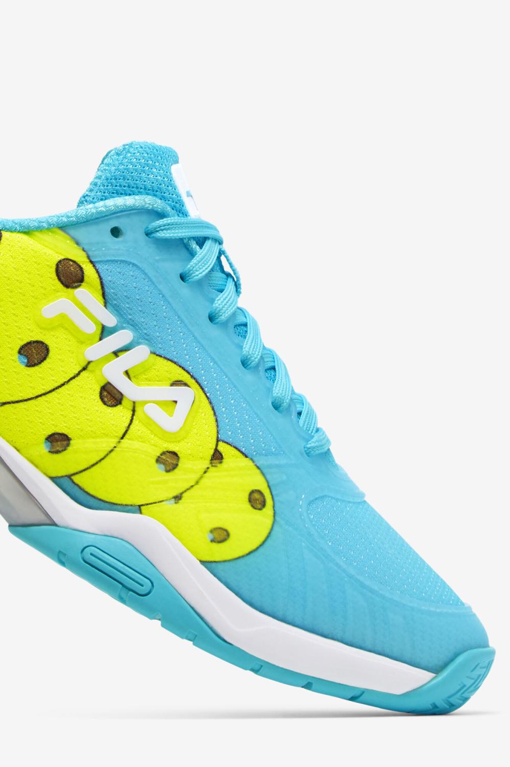 Women Pickleball | FILA Women's Volley Zone 425 BLUEFISH / WHITE / SAFETY YELLOW