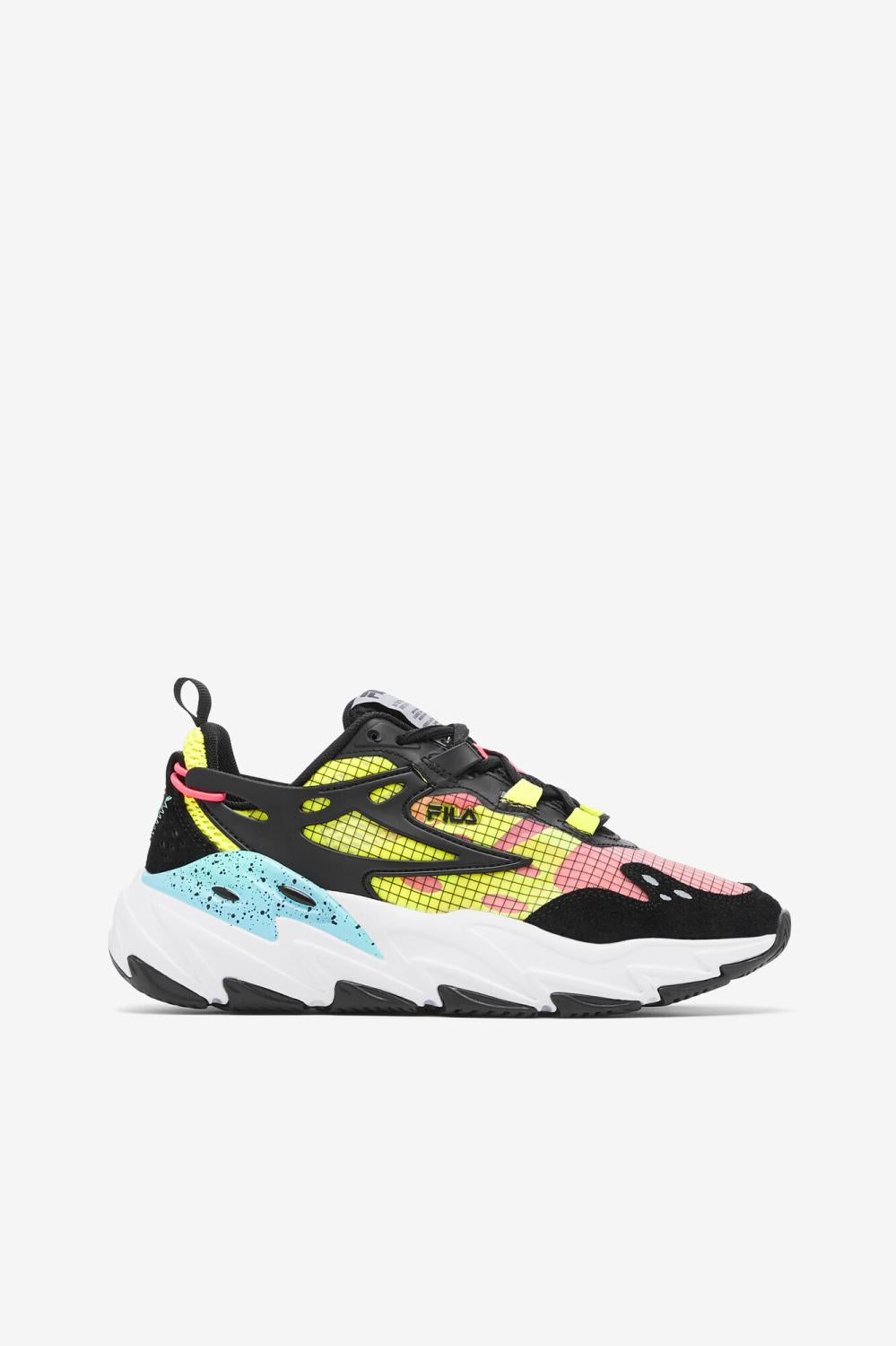 Women Ray Tracer | FILA Women's Ray Tracer Evo 016 BLACK / WHITE / SAFETY YELLOW