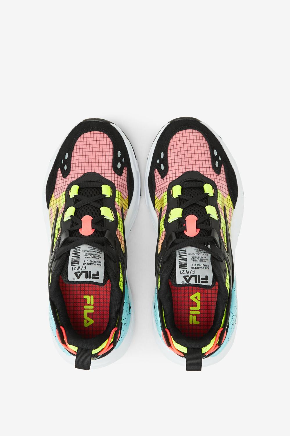 Women Ray Tracer | FILA Women's Ray Tracer Evo 016 BLACK / WHITE / SAFETY YELLOW