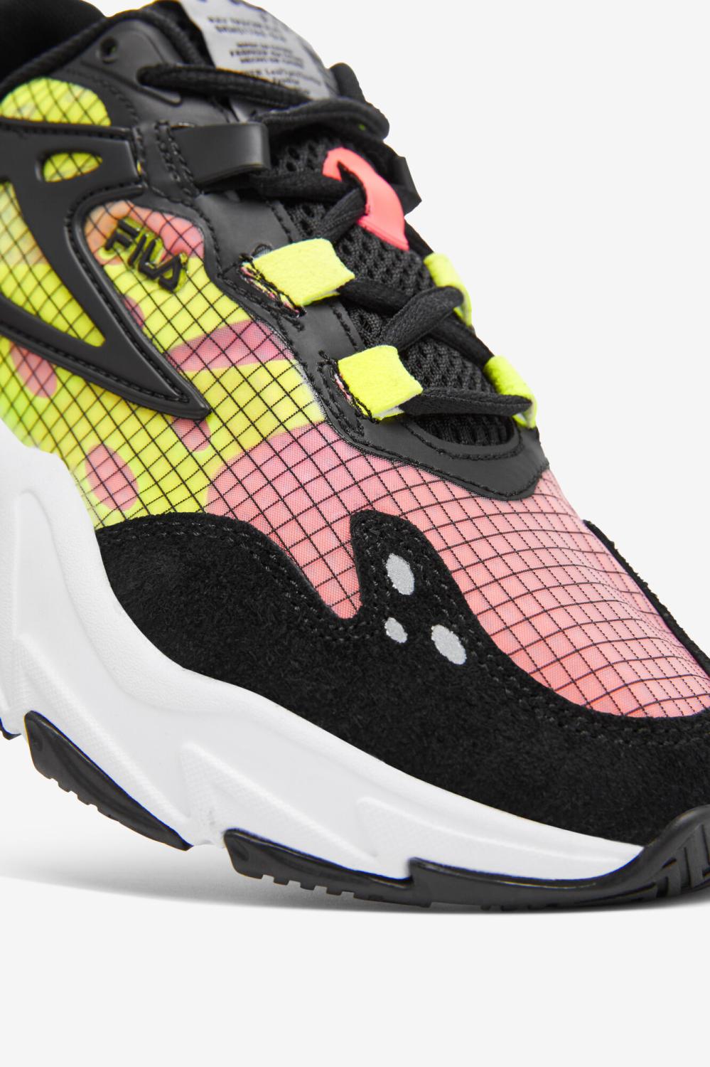 Women Ray Tracer | FILA Women's Ray Tracer Evo 016 BLACK / WHITE / SAFETY YELLOW