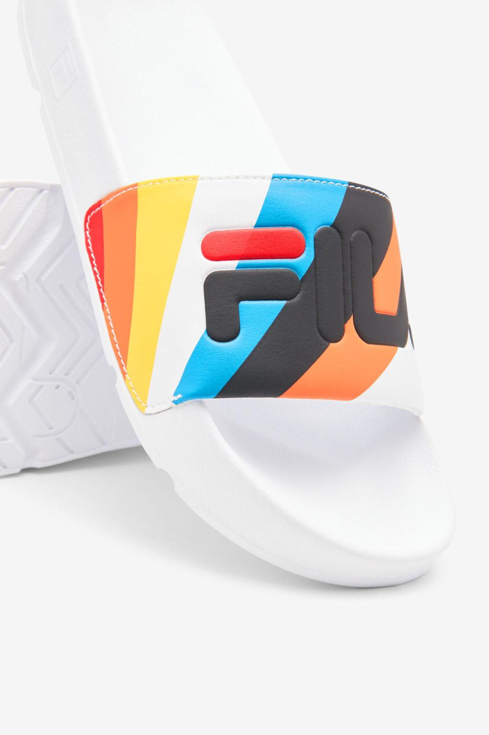 Women Sandals &amp; Slides | FILA Women's Drifter Archive 114 WHITE / BLACK / MULTI