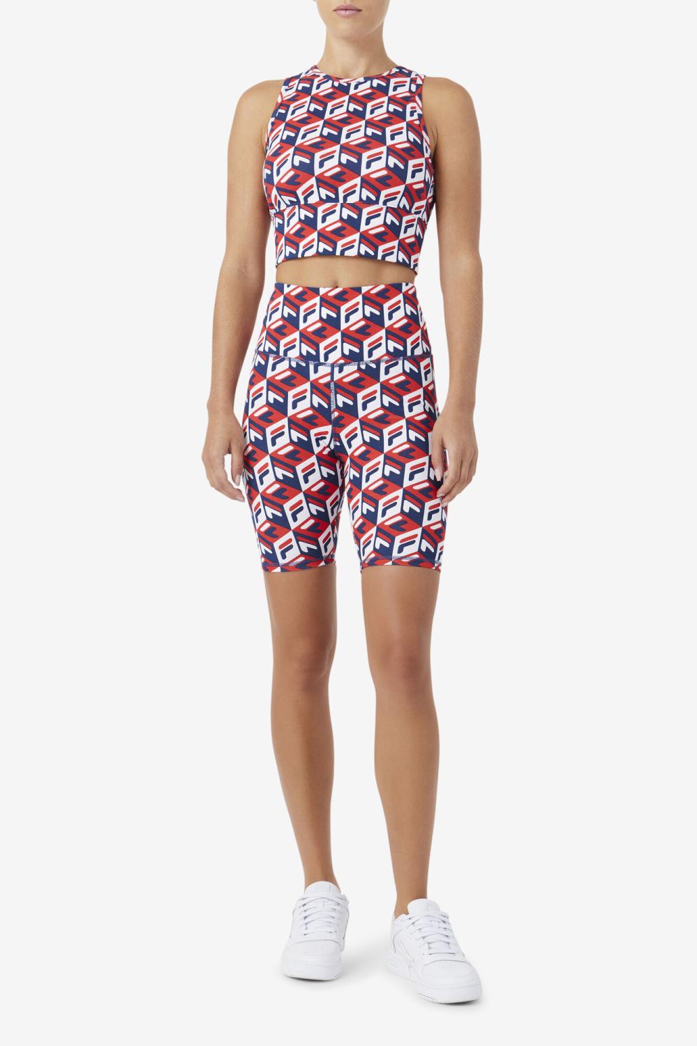 Women Shorts &amp; Pants | FILA Ainhoa Bike Short 622 FILA RED / FILA NAVY / WHITE