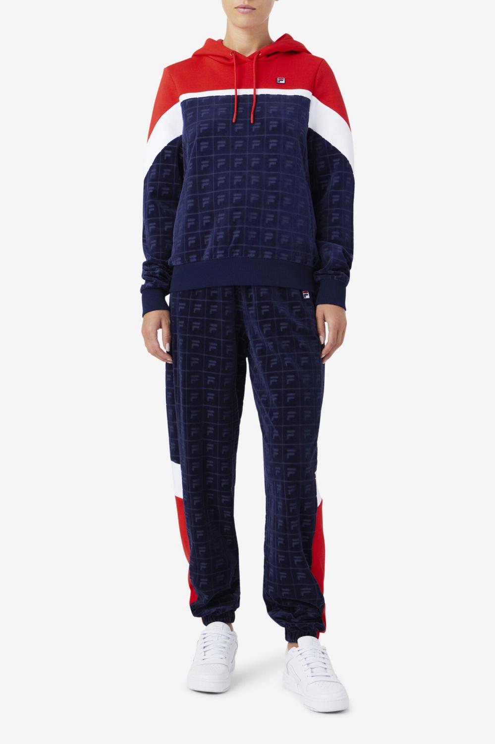 Women Shorts &amp; Pants | FILA Helen Velour Jogger 410 FILA NAVY / FILA RED / WHITE