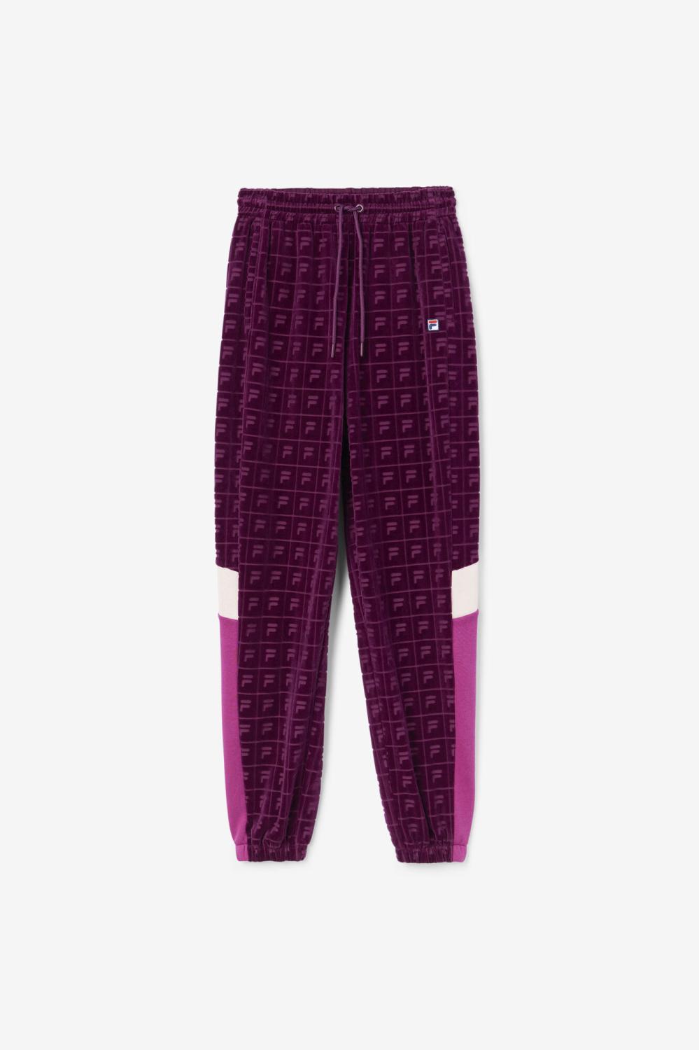 Women Shorts &amp; Pants | FILA Helen Velour Jogger 894 GRAPE WINE / BATON ROUGE / POTPOURRI