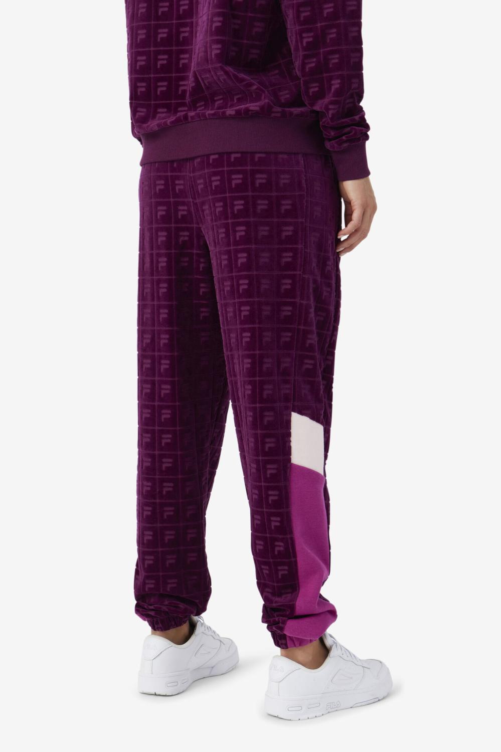 Women Shorts &amp; Pants | FILA Helen Velour Jogger 894 GRAPE WINE / BATON ROUGE / POTPOURRI