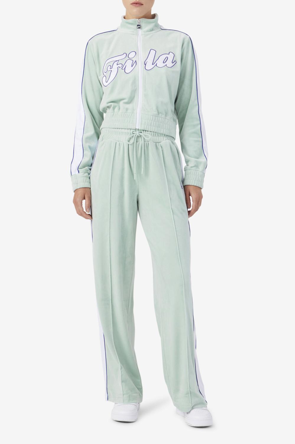 Women Shorts &amp; Pants | FILA Valery Velour Pant 362 ETHER / WHITE / ORIENT BLUE