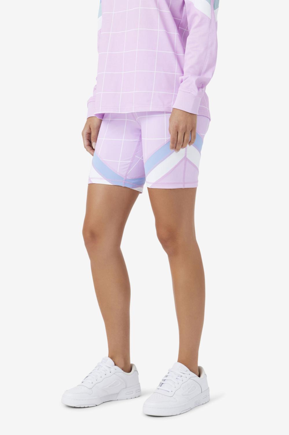 Women Shorts &amp; Pants | FILA Yareli Bike Short 580 ORCHID BOUQUET / FOREVER BLUE / WHITE