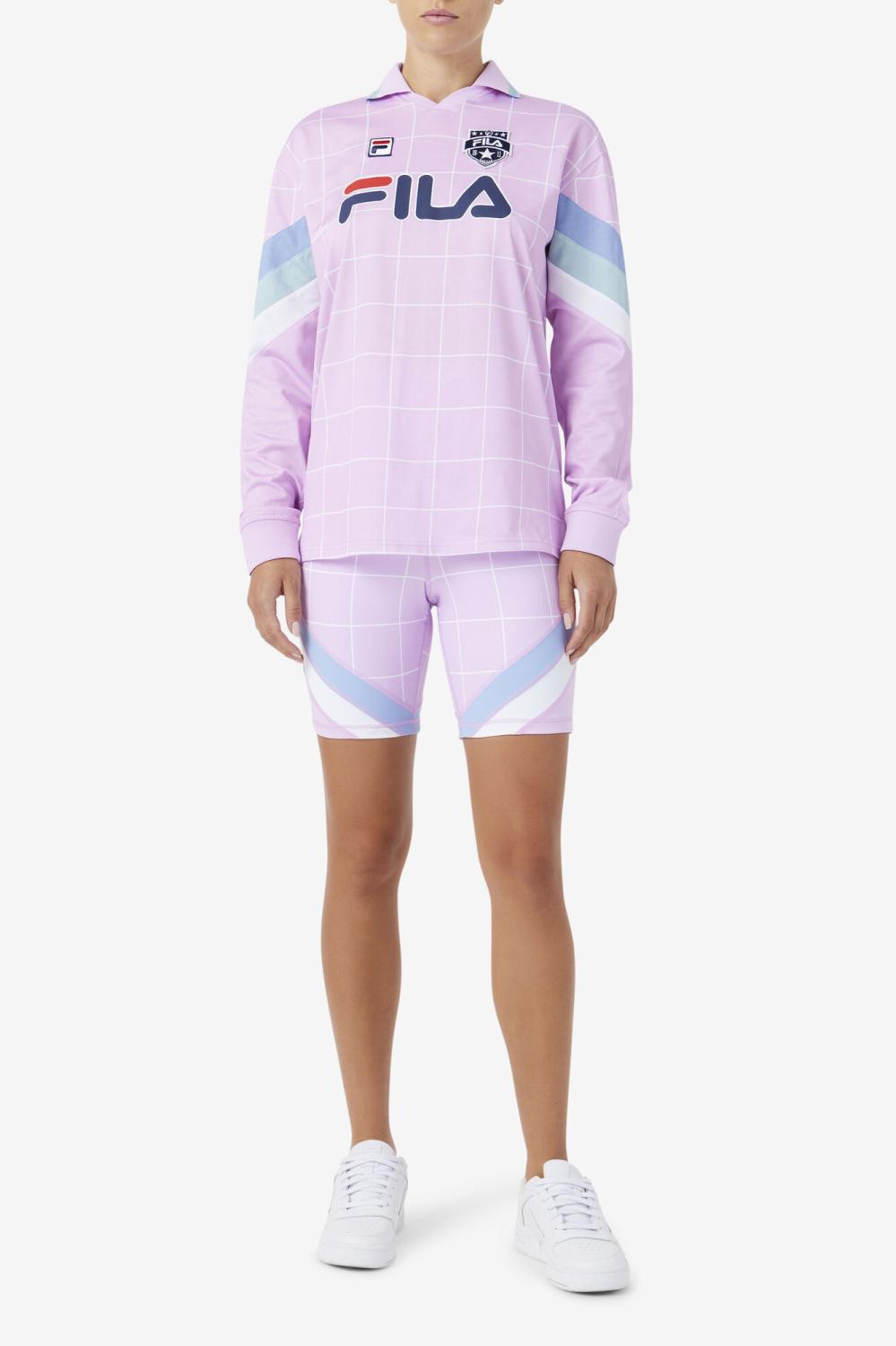 Women Shorts &amp; Pants | FILA Yareli Bike Short 580 ORCHID BOUQUET / FOREVER BLUE / WHITE