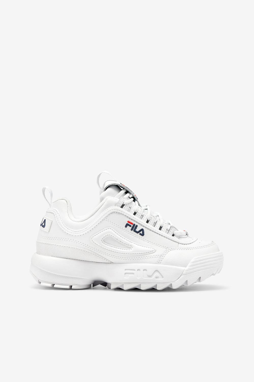 Women Sneakers | FILA Women's Disruptor 2 Premium 125 WHITE / NAVY / RED