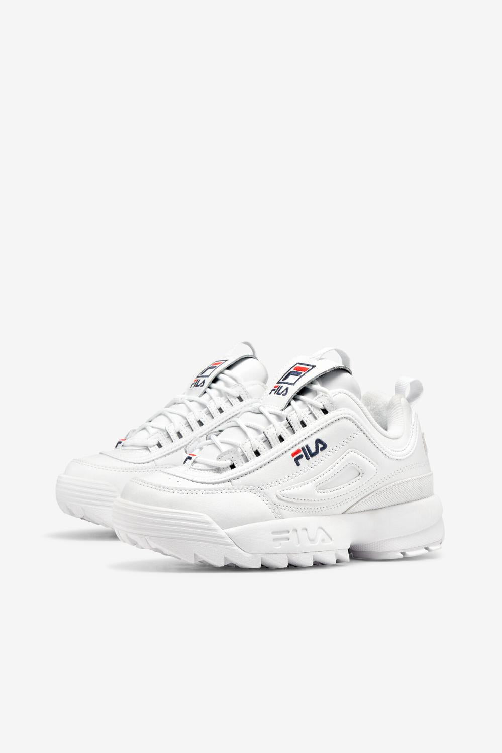 Women Sneakers | FILA Women's Disruptor 2 Premium 125 WHITE / NAVY / RED
