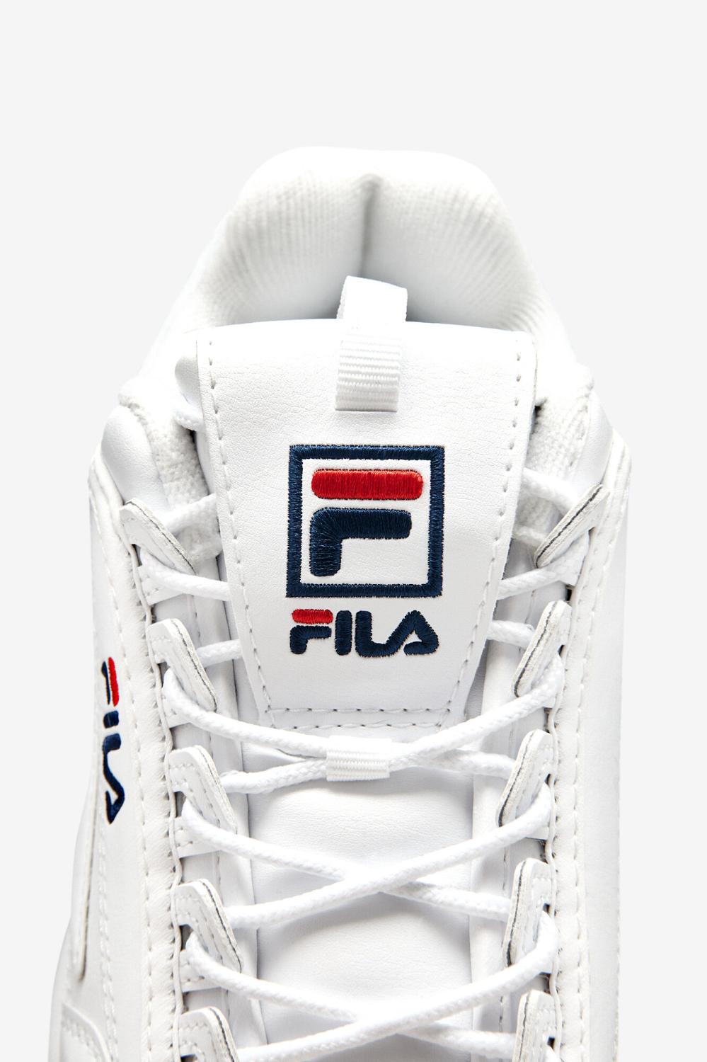 Women Sneakers | FILA Women's Disruptor 2 Premium 125 WHITE / NAVY / RED