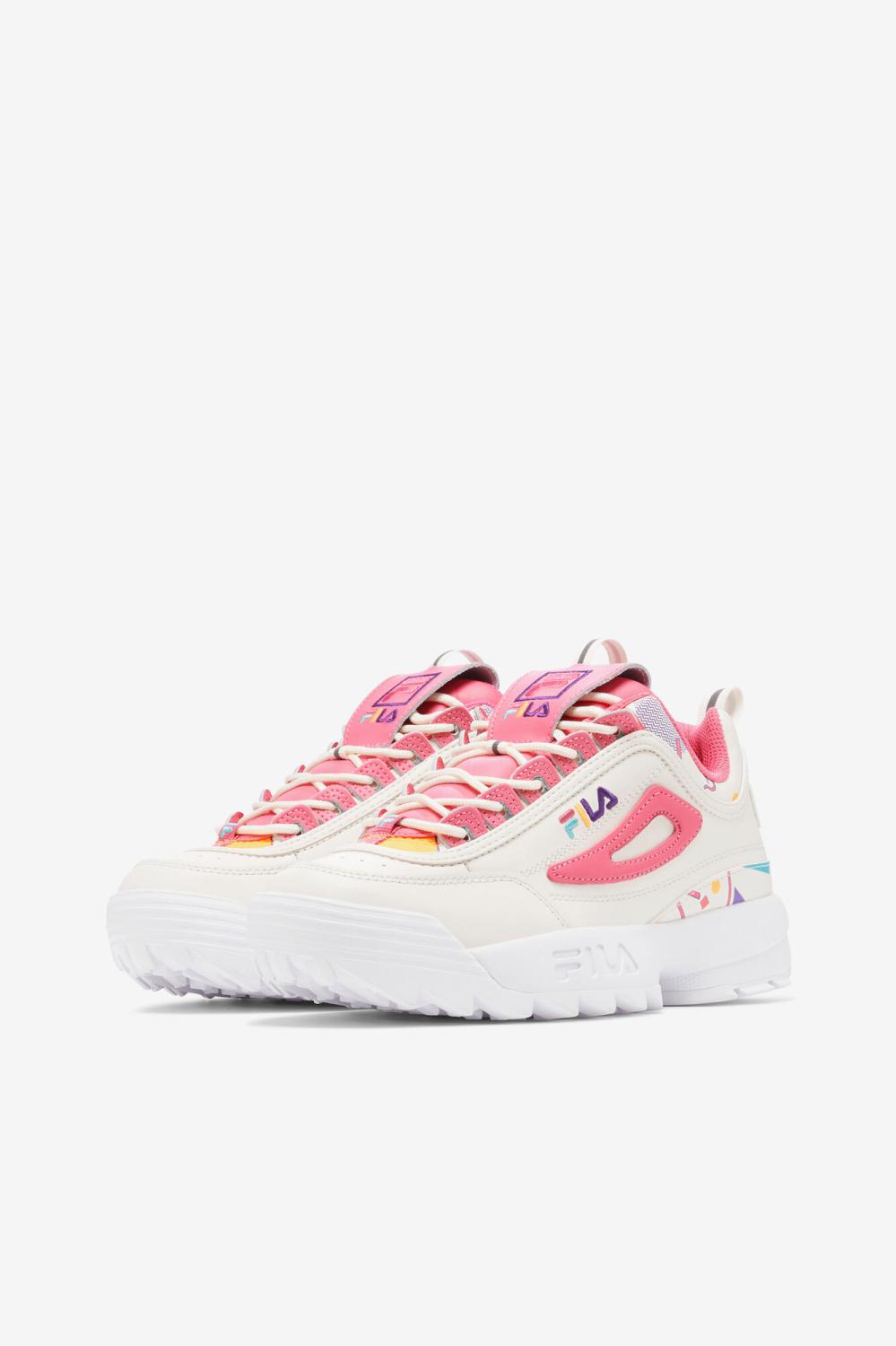 Women Sneakers | FILA Women's Disruptor 2 Premium 149 GARDENIA / SCUBA BLUE / BUBBLEGUM