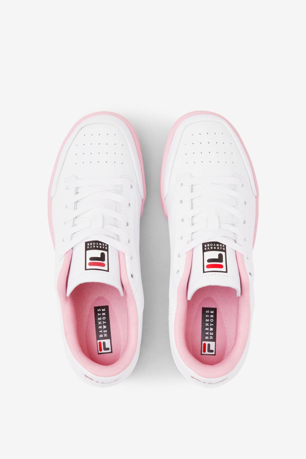 Women Sneakers | FILA Women's Original Tennis Lux X Barneys 119 WHITE / CORAL BLUSH / BLACK