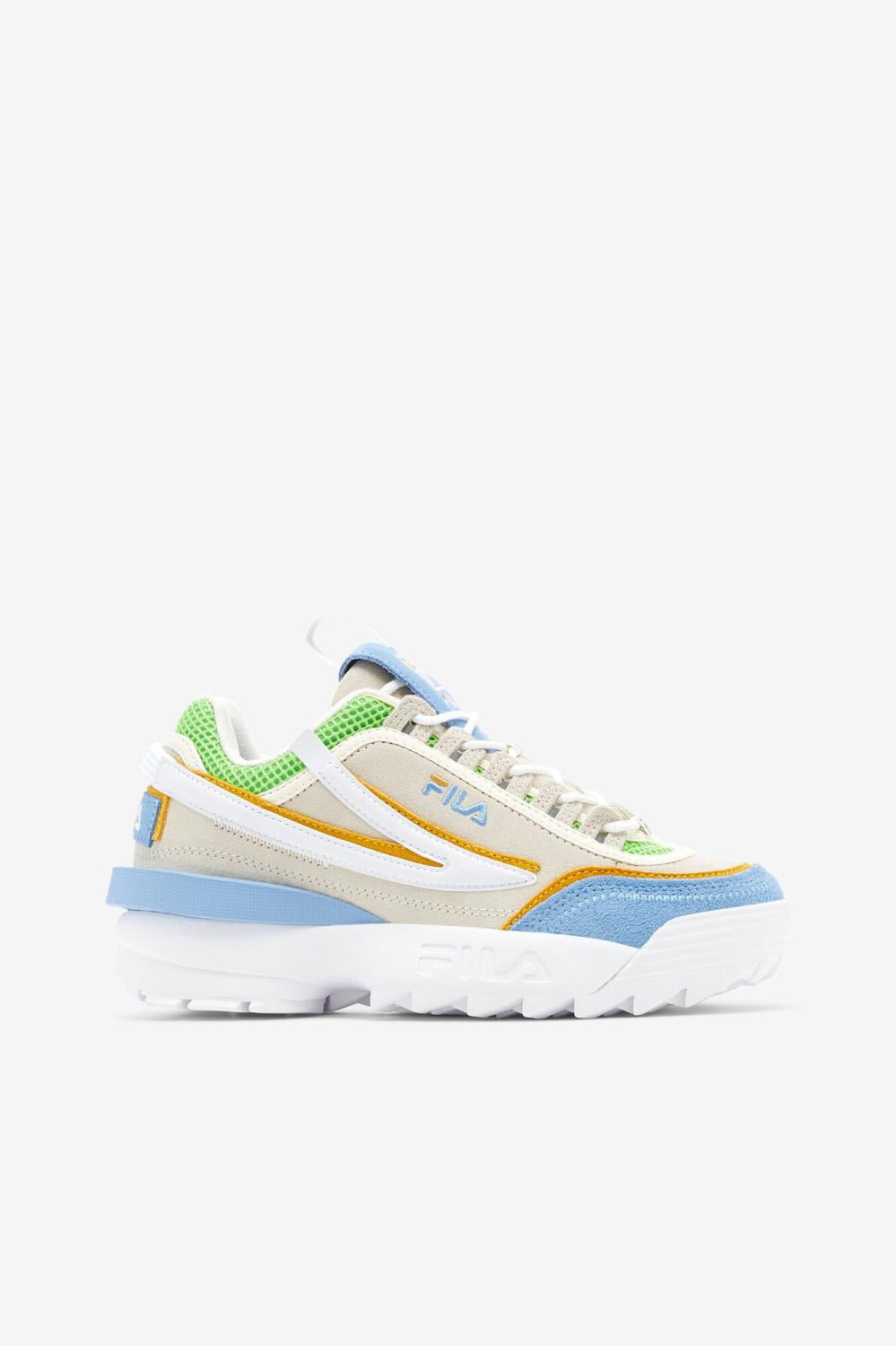 Women Sneakers &amp; Lifestyle | FILA Women's Disruptor 2 EXP 143 WHISPER WHITE / DUSK BLUE / JASMINE GREEN