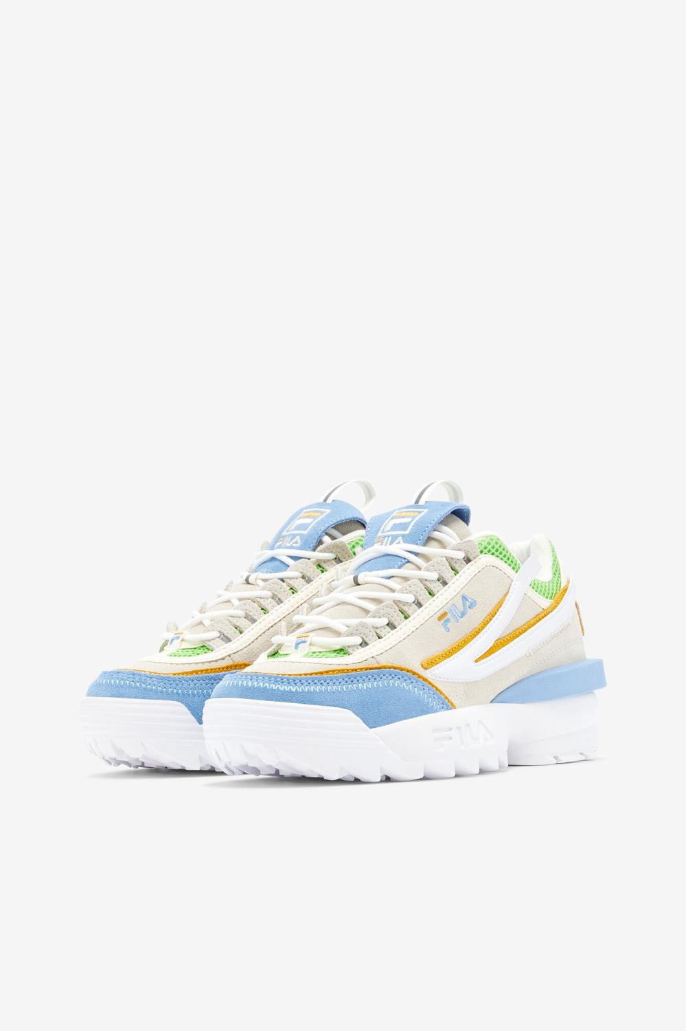 Women Sneakers &amp; Lifestyle | FILA Women's Disruptor 2 EXP 143 WHISPER WHITE / DUSK BLUE / JASMINE GREEN