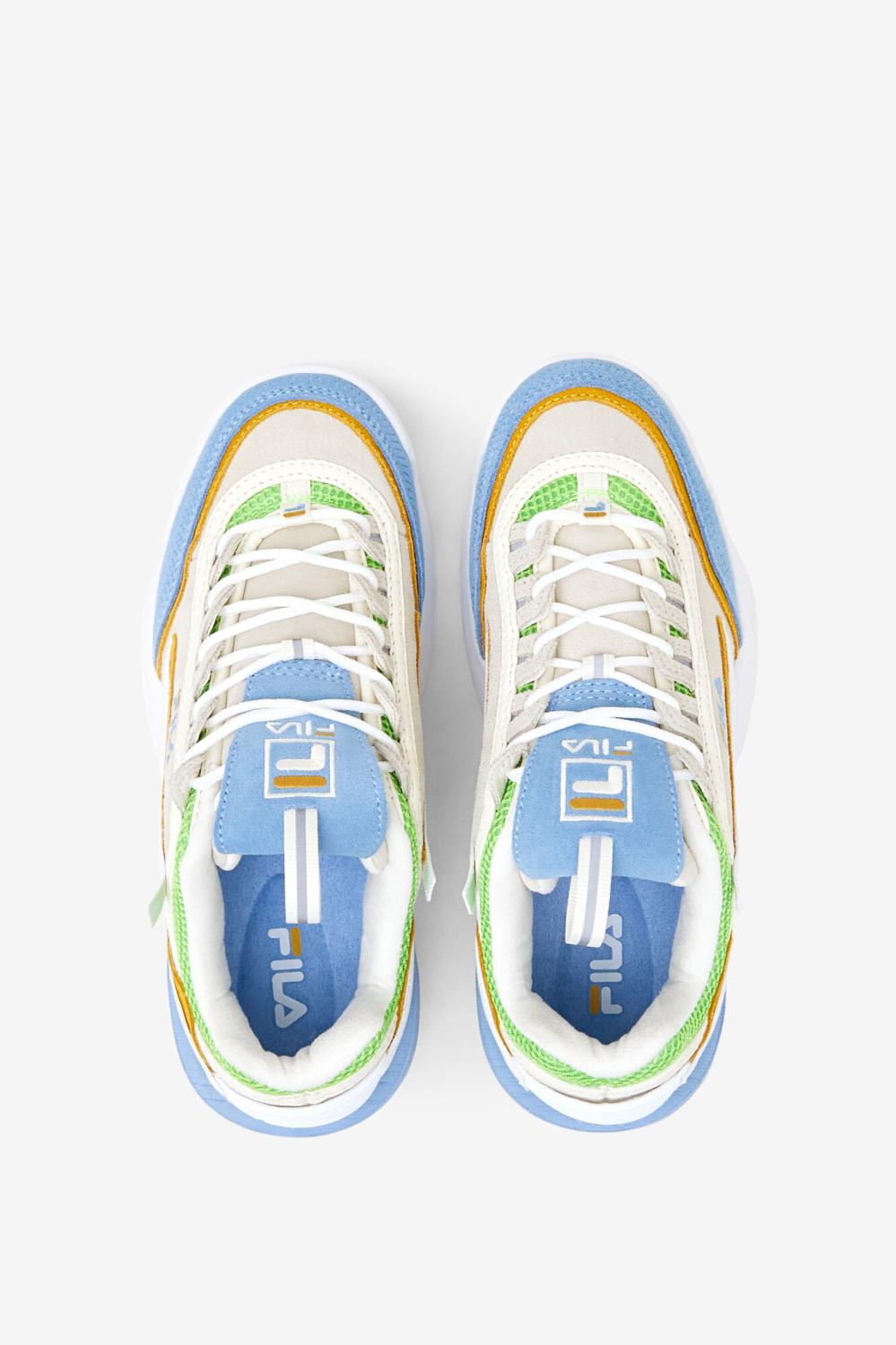 Women Sneakers &amp; Lifestyle | FILA Women's Disruptor 2 EXP 143 WHISPER WHITE / DUSK BLUE / JASMINE GREEN