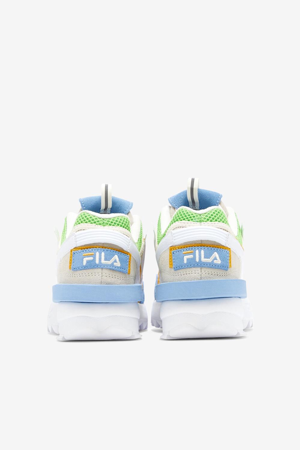 Women Sneakers &amp; Lifestyle | FILA Women's Disruptor 2 EXP 143 WHISPER WHITE / DUSK BLUE / JASMINE GREEN