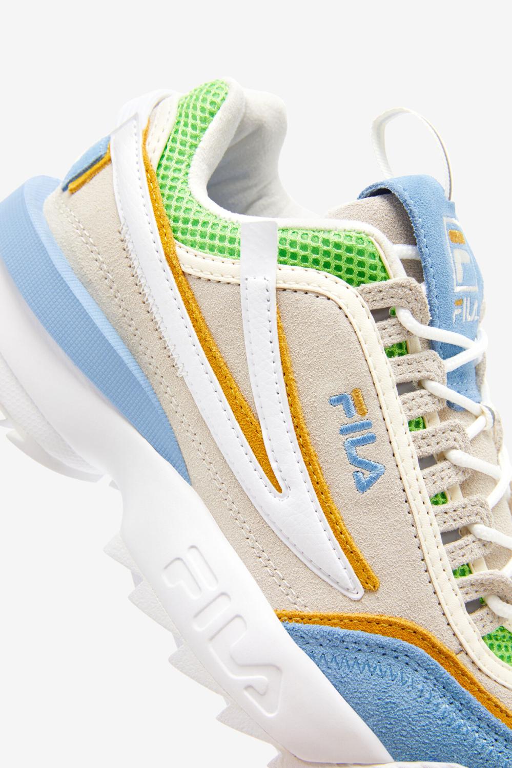 Women Sneakers &amp; Lifestyle | FILA Women's Disruptor 2 EXP 143 WHISPER WHITE / DUSK BLUE / JASMINE GREEN